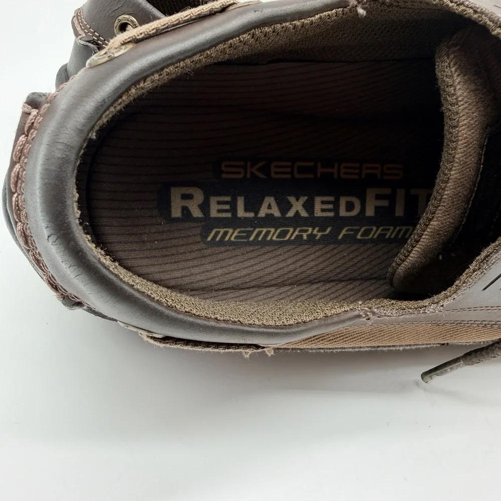 Skechers Shoes Men's Sz 11 Brown Expected Gembel Relaxed Fit Leather Boat Memory